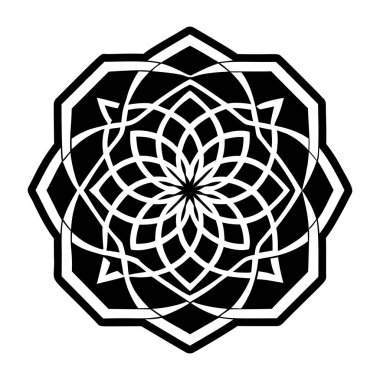 Vektör mandala siyah beyaz.