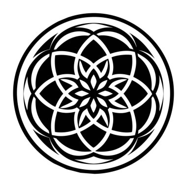 Dövme tasarımı için bir mandalanın vektör çizimi