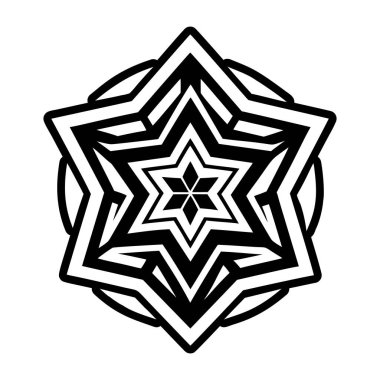 renklendirme için siyah ve beyaz mandala