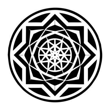 Siyah ve beyaz mandala. Boyama sayfası. vektör illüstrasyonu