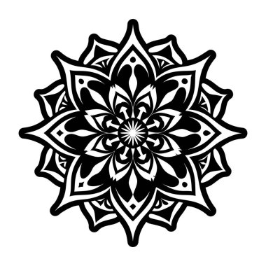 Siyah beyaz vektör mandala