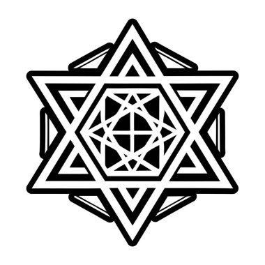 Soyut geometrik sembol, logo illüstrasyonu, mandala illüstrasyonu. stok vektör illüstrasyonu, klip - sanat