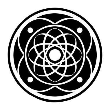 Moda biçimi izole edilmiş arkaplanda atom simgesi