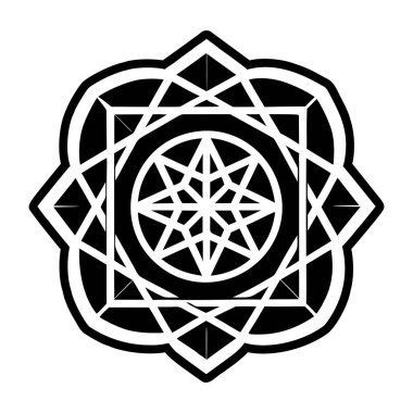 Vektör siyah beyaz mandala