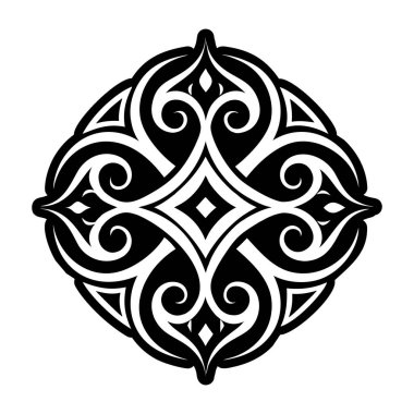 Siyah ve beyaz desenli sanat tasarımının vektör çizimi