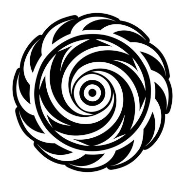 Soyut siyah beyaz mandala. vektör illüstrasyonu