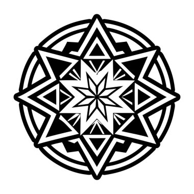 mandala. elementlerle ve İslam elementleriyle dolu yuvarlak bir süs. El çizimi vektör. İslam, Arap, Hintli, Osmanlı motifleri.