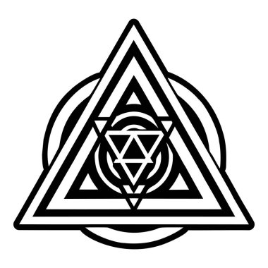 pentagramın siyah kutsal geometri sembolü