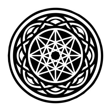 Ayın kutsal geometri sembolü. vektör illüstrasyonu