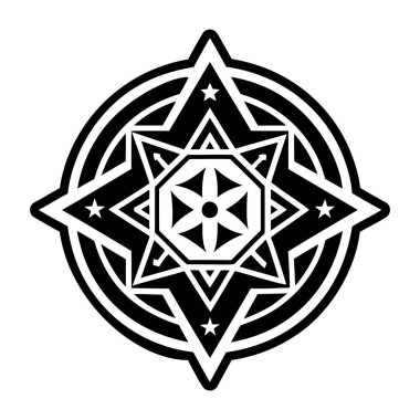 Siyah ve Beyaz Mandala