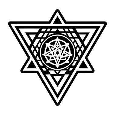 Kutsal geometri. Yıldız, David, yıldız, yıldız, dinin sembolü. vektör logosu