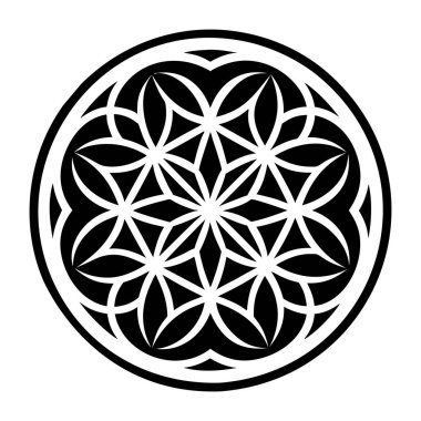 Çiçek şeklinde yuvarlak mandala.