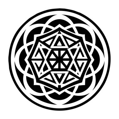 Tasarım için bir mandalanın vektör illüstrasyonu