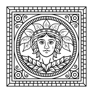 Çiçek, yaprak, bitki çelenkleriyle çizilmiş vektör el çizimi. boyama kitabı sayfası. Yazdırma şablonu, poster, tişört