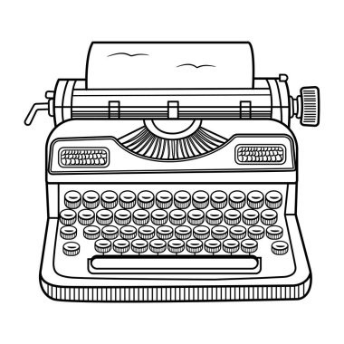 Klasik daktilo vektör çizimi.