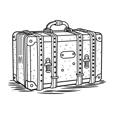 El çizimi bavul. vektör illüstrasyonu.