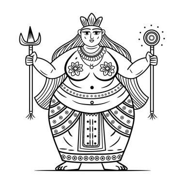 Hint tanrıçası, tanrıça, tanrıça, vektör..