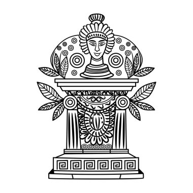 izole Yunan Yunan sütun vektörü