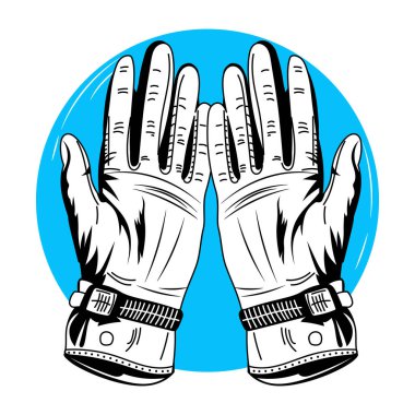 Top ve eldiven vektör çizimi ile el.