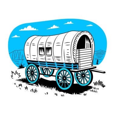 Eski trenin vektör çizimi