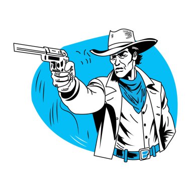 Bir kovboyun vektör çizimi