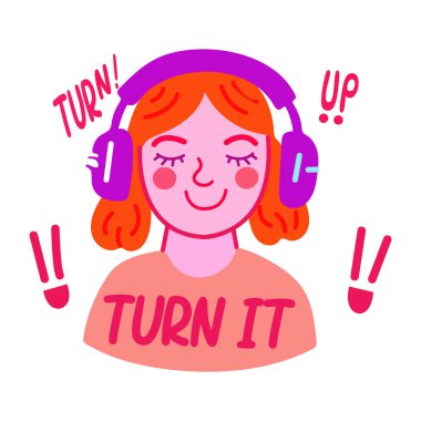 Kız kulaklık müzik dinleme