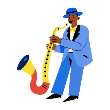 Müzik çalan saksafoncu.