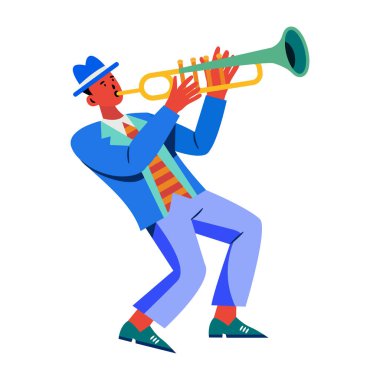 trompet çalan müzisyen