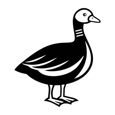 Ördek vektör çizimi, siyah siluet, simge