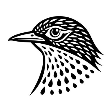 siyah ve beyaz kuş simgesi, logo, vektör