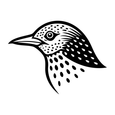 Beyaz arkaplanda siyah renkli bir kuş simgesi var. Kuş sembolü. vektör illüstrasyonu.