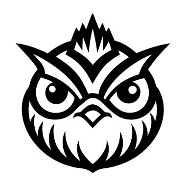 Beyaz arkaplanda baykuş simgesi, vektör illüstrasyonu