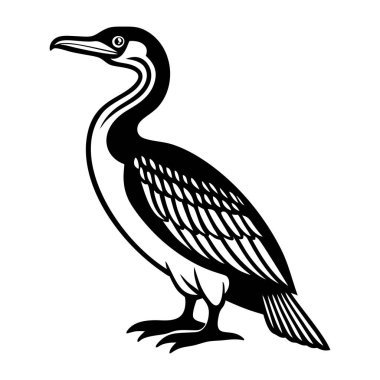 bir kuşun siyah beyaz çizimi