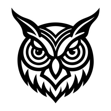 Baykuş başı logo vektör şablonu