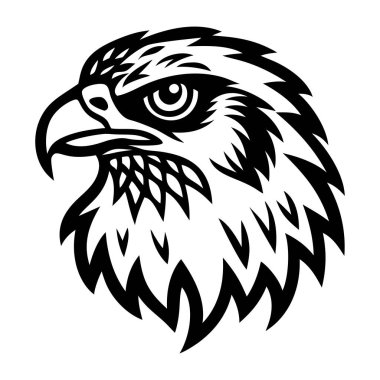 Kartal kafa vektör illüstrasyonu. siyah ve beyaz kartal logosu tasarımı.