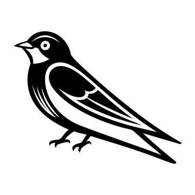 Kuş siyahı simgesi. Vektör çizimi. beyaz arkaplanda izole.