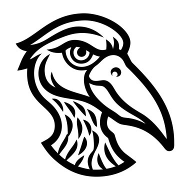 Siyah ve beyaz kuşun vektör çizimi