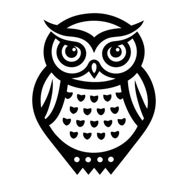 Baykuş vektör çizimi, doldurulmuş tasarım