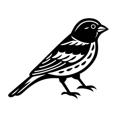 Bir kuş simgesinin vektör illüstrasyonu