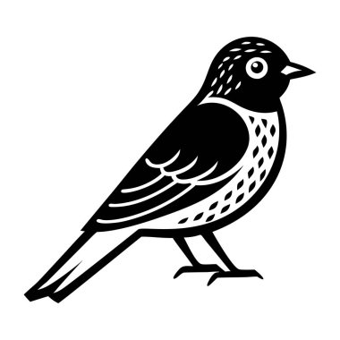 Beyaz arka planda bir kuş. vektör illüstrasyonu