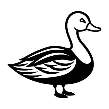 Kaz ikonu. özet vektör çizimi beyaz arkaplanda izole edildi