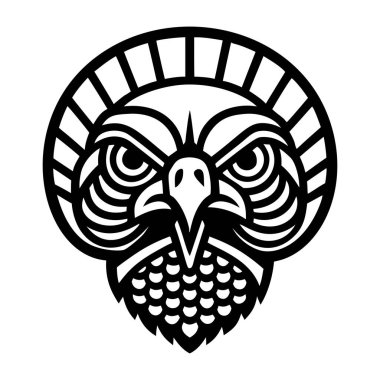 Baykuş başlı vektör logo şablonu