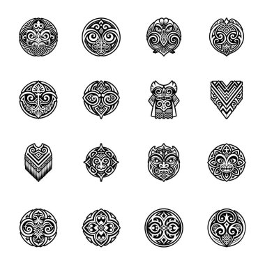 Sanat ve çiçek işaretlerinin vektör tasarımı. Etnik ve çiçekli stok vektör illüstrasyonu koleksiyonu.