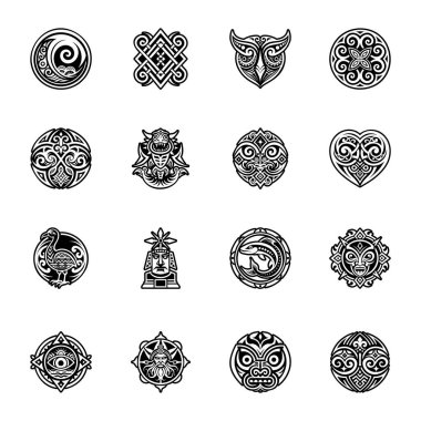 Kabile etnik sembollerinin vektör kümesi