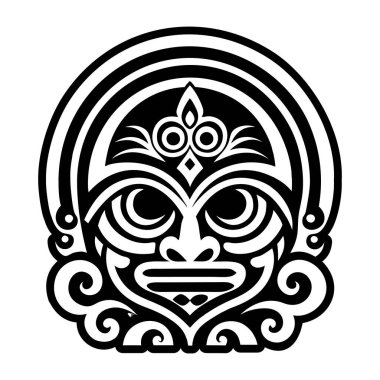 Güzel siyah beyaz bir aslanın vektör çizimi