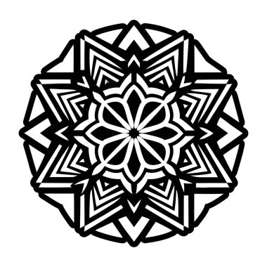 vektör mandala siyah yuvarlak süs.