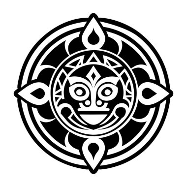 Kabile kızılderili simgesi beyaz arka planda izole edilmiş. Hint sembolü stok vektör illüstrasyonu.