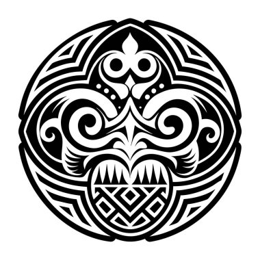 siyah ve beyaz kabile maskesi
