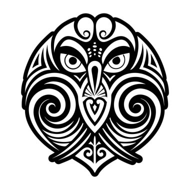 kabile tarzında siyah baykuş