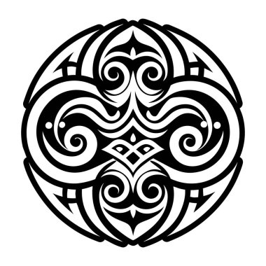 Vektör mandala siyah arkaplan illüstrasyonu